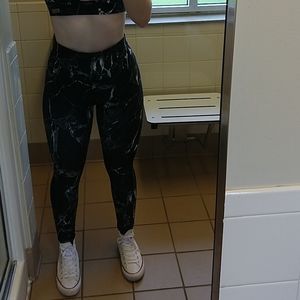 Black Marble Leggings